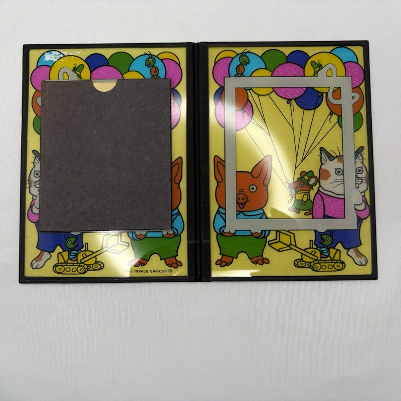 Richard Scarry 1979 Vintage Double Foldable 2-Photo Frame 4x3 Cartoon