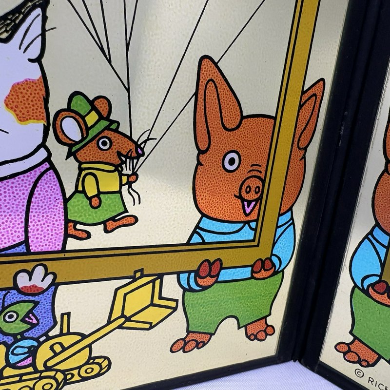 Richard Scarry 1979 Vintage Double Foldable 2-Photo Frame 4x3 Cartoon
