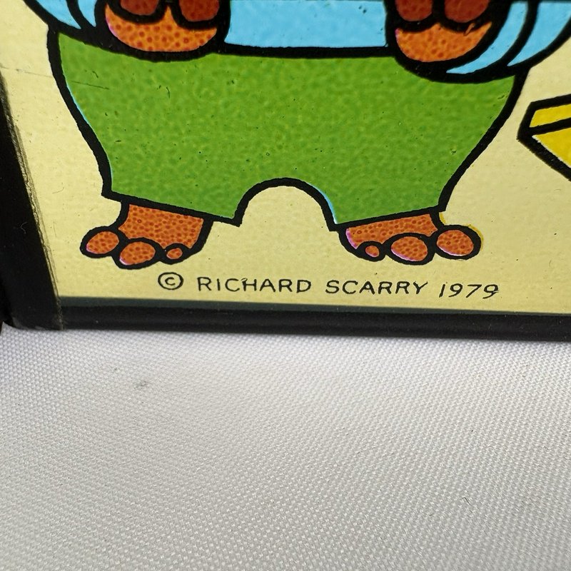 Richard Scarry 1979 Vintage Double Foldable 2-Photo Frame 4x3 Cartoon
