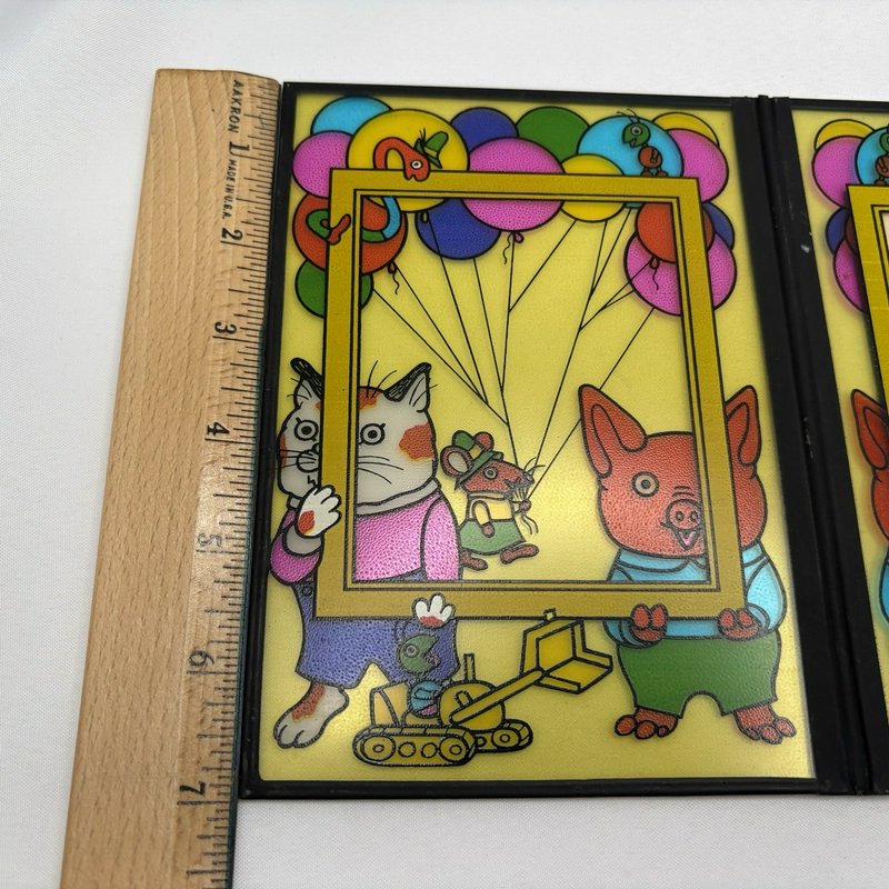 Richard Scarry 1979 Vintage Double Foldable 2-Photo Frame 4x3 Cartoon