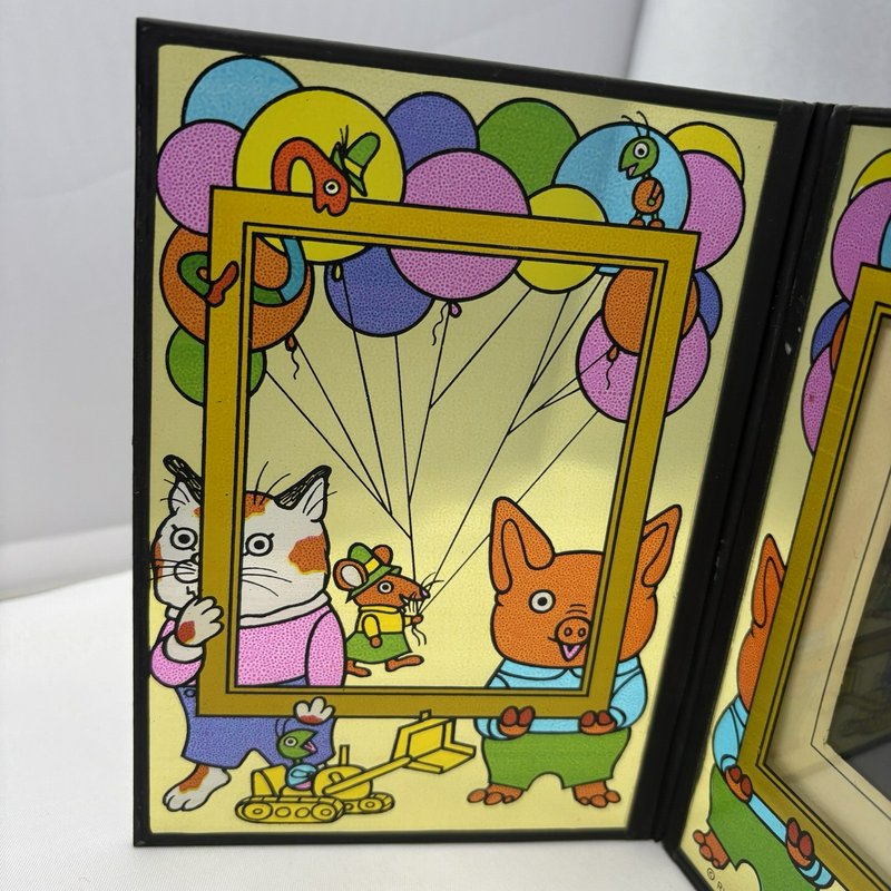 Richard Scarry 1979 Vintage Double Foldable 2-Photo Frame 4x3 Cartoon