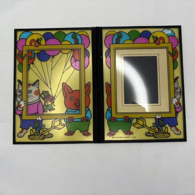 Richard Scarry 1979 Vintage Double Foldable 2-Photo Frame 4x3 Cartoon