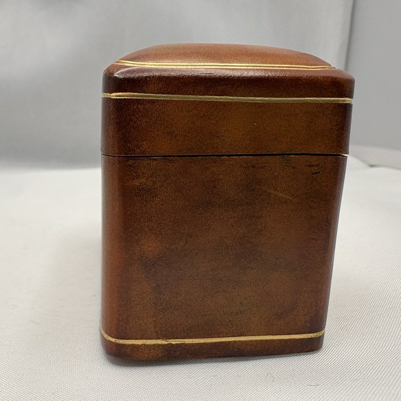 Vintage Florence Italy Genuine Leather Double Deck Playing Card Box Case