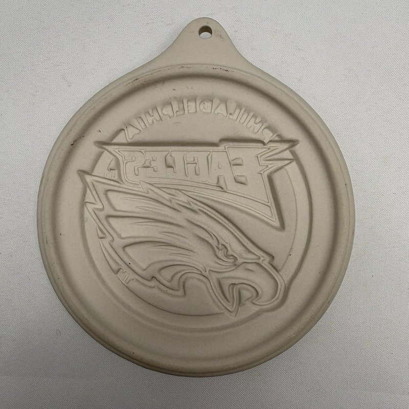 Vintage 1999 Pfaltzgraff Philadelphia Eagles NFL Stoneware Cookie Mold Press