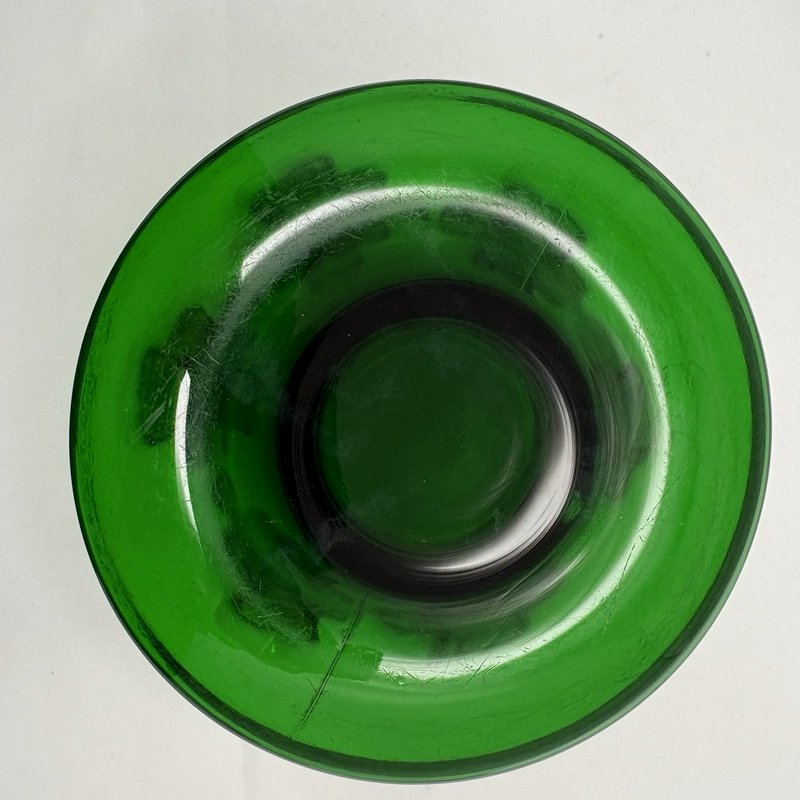 Vintage Fenton Emerald Green Snowcrest Glass Flower Pot Planter Attached Saucer